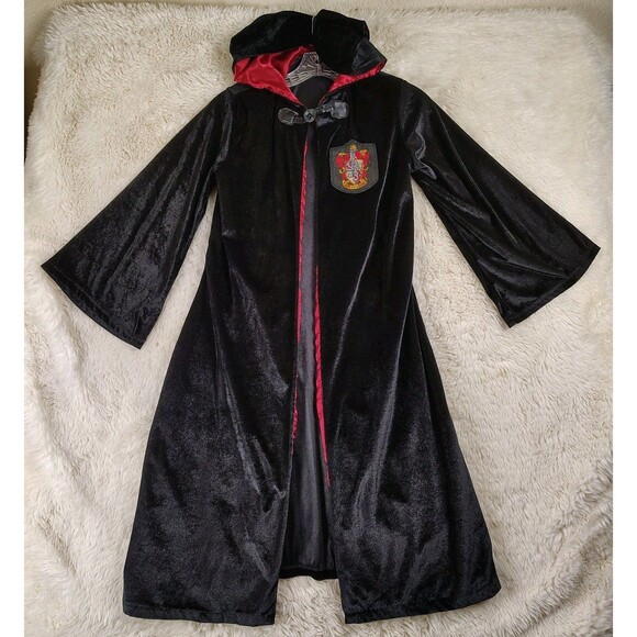 Harry Potter Rubies Velvet /Satin Gryffindor Hooded Robe Childs M (8-10) Cosplay - Picture 1 of 11